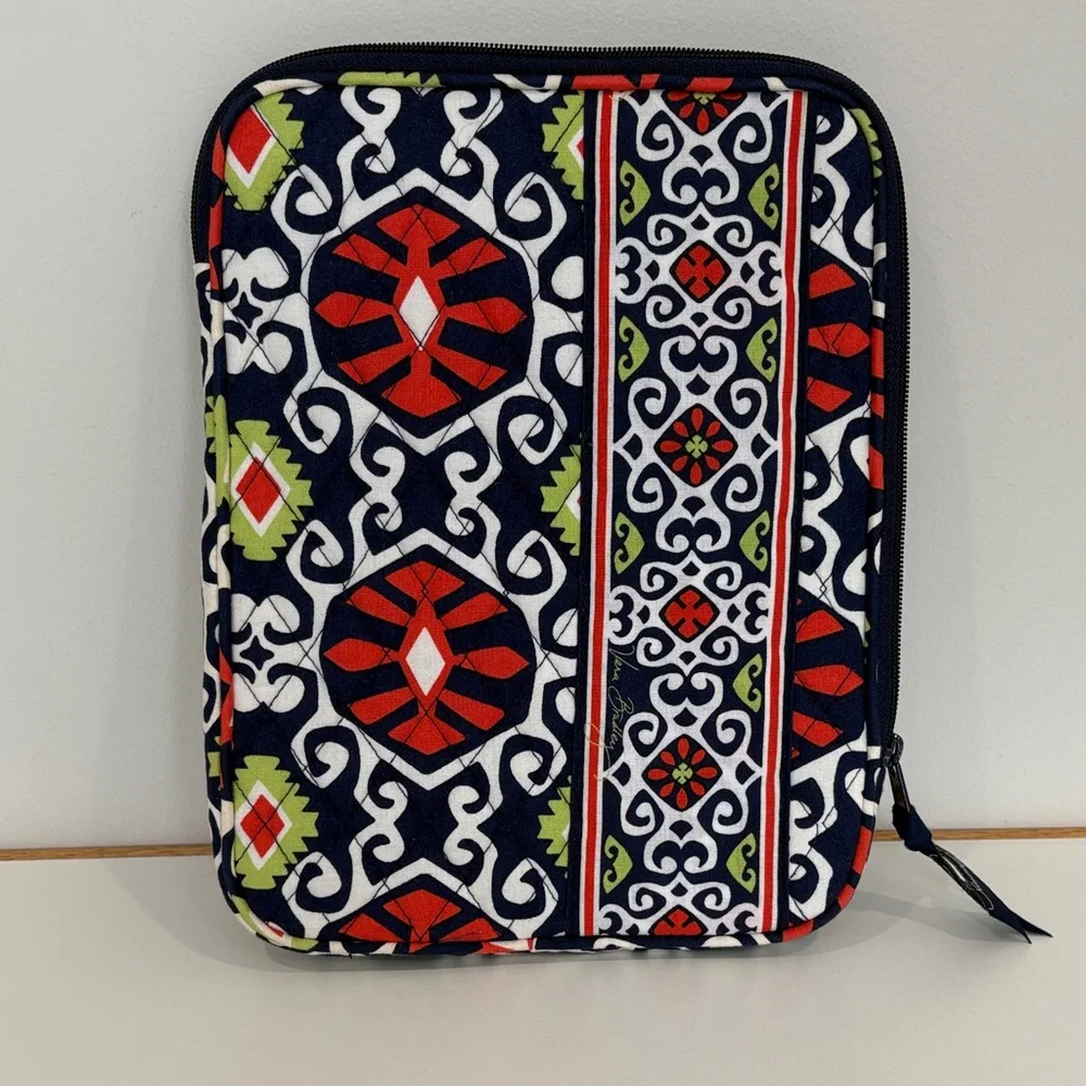 Vera Bradley Tablet Case in Navy, Red, and Green